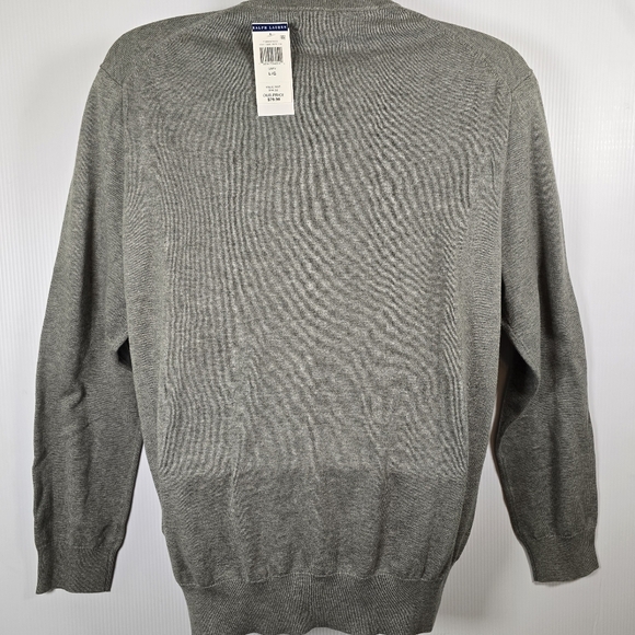 NWT Ralph Lauren Men's Gray V-Neck Sweater - Picture 2 of 8